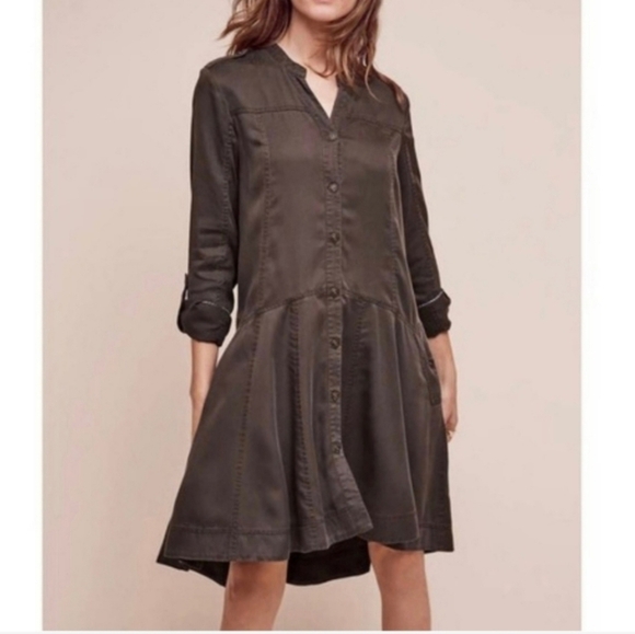 Anthropologie Holding Horses Mariona Long Sleeve Shirt Dress‎ size 0 - Picture 2 of 7